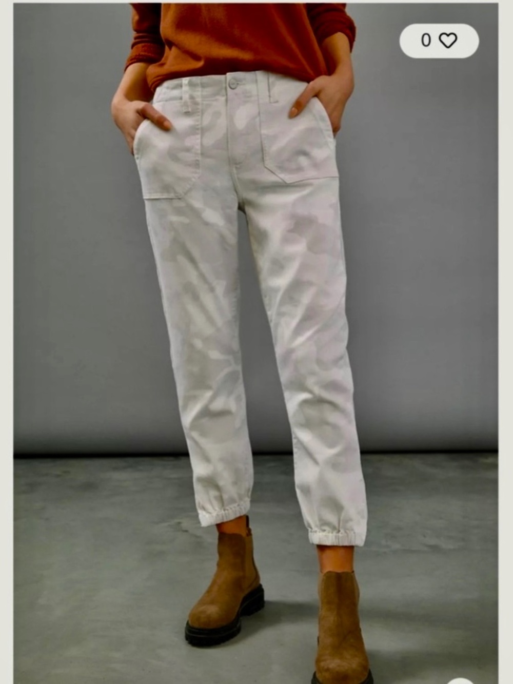 PAIGE Mayslie Jogger Women's Jeans in White Camo Size 27